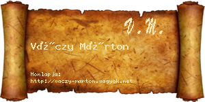 Váczy Márton névjegykártya