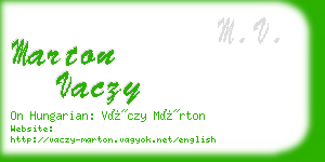 marton vaczy business card